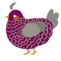 dusty orange, a wine and ash chicken with a lace pattern