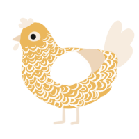 A honey and cream chicken with a double-lace pattern