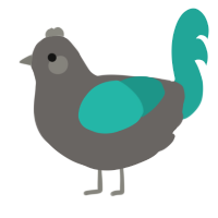 (unnamed), a grey and turquoise chicken
