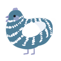 (unnamed), a teal and silver chicken with a bar pattern