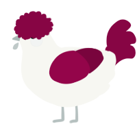 (unnamed), a white and maroon chicken