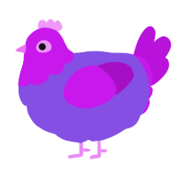 (unnamed), a blurple and amethyst chicken with a head pattern