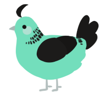 A mint and sable chicken with a neck-band pattern