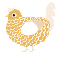 A honey and cream chicken with a lace pattern