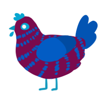 Brellet, a wine and ultramarine chicken with a bar pattern