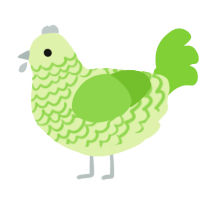 Lime Sherbert, a apple and grass chicken with a lace pattern