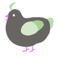 (unnamed), a grey and gluppy chicken