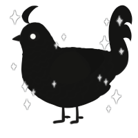 black xxy, a black chicken with a lace pattern