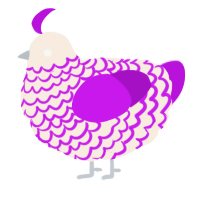 Crème de Mûre - AB, a cream and amethyst chicken with a lace pattern