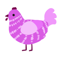 (unnamed), a orchid and lavender chicken with a bar pattern