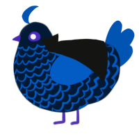 Nightwing, a tumblr and ultramarine chicken with a lace pattern