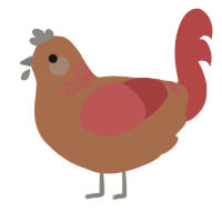 Medium Rare Steak, a brown and red chicken with a neck-band pattern