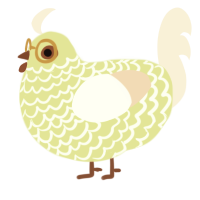 A lemon and cream chicken with a lace pattern