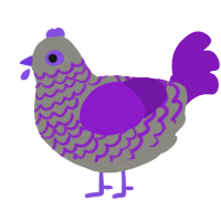 A ash and violet chicken with a lace pattern