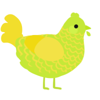 tinkle tea, a lime and yellow chicken with a lace pattern