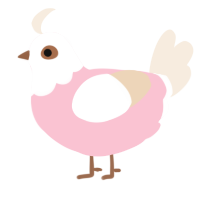 Buddy, a rose and cream chicken with a head pattern