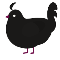 Berry, a sable chicken