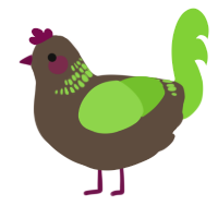 A bark and grass chicken with a neck-band pattern