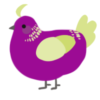 A plum and lemon chicken with a neck-band pattern