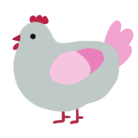 (unnamed), a silver and pink chicken