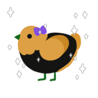 Punkin, a black and orange chicken with a head pattern