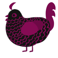 Mortician, a black and wine chicken with a lace pattern