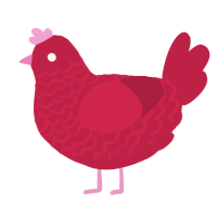 Cherry, a crimson chicken with a lace pattern