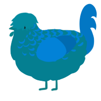 A sea and sapphire chicken with a half-lace pattern
