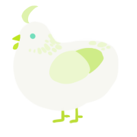 Whispered Promises, a white and apple chicken with a neck-speckle pattern