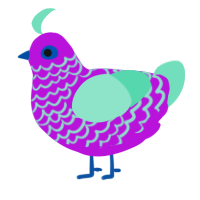 Neon, a amethyst and mint chicken with a lace pattern