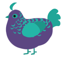 Seafog, a overcast and turquoise chicken with a half-lace pattern
