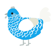 This chicken isnt it, a sky and white chicken with a lace pattern