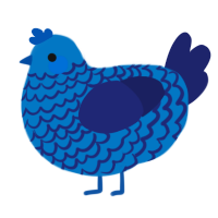 Uranus WIP, a sapphire and navy chicken with a lace pattern
