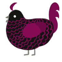 Intrusive Thought, a black and wine chicken with a lace pattern