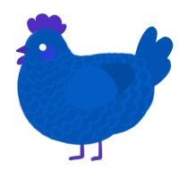 (unnamed), a ultramarine chicken with a lace pattern