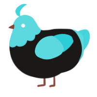 High-Contrast Miku, a sable and aqua chicken with a head pattern