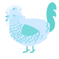 Reito Todoroki, a white and mint chicken with a lace pattern
