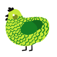 Limeade, a lime and leaf chicken with a lace pattern