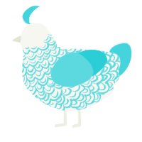 (unnamed), a white and aqua chicken with a double-lace pattern