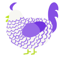 (unnamed), a white and blurple chicken with a lace pattern