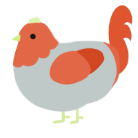 A silver and vermilion chicken with a head pattern