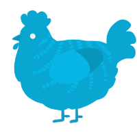 Swap, a cerulean chicken with a half-bar pattern