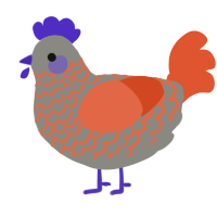 Coulrophobia, a ash and vermilion chicken with a lace pattern
