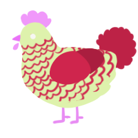 (unnamed), a apple and crimson chicken with a lace pattern