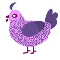A lavender and overcast chicken with a double-lace pattern