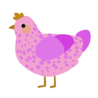 (unnamed), a pink and orchid chicken with a speckle pattern