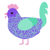 (unnamed), a blurple and mint chicken with a double-lace pattern