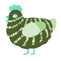 (unnamed), a olive and gluppy chicken with a bar pattern