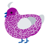 PRETTY LADY, a plum and mist chicken with a double-lace pattern