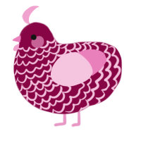 (unnamed), a maroon and pink chicken with a lace pattern